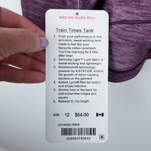 Lululemon Purple Train Times Tank NWT - Picture 7 of 8